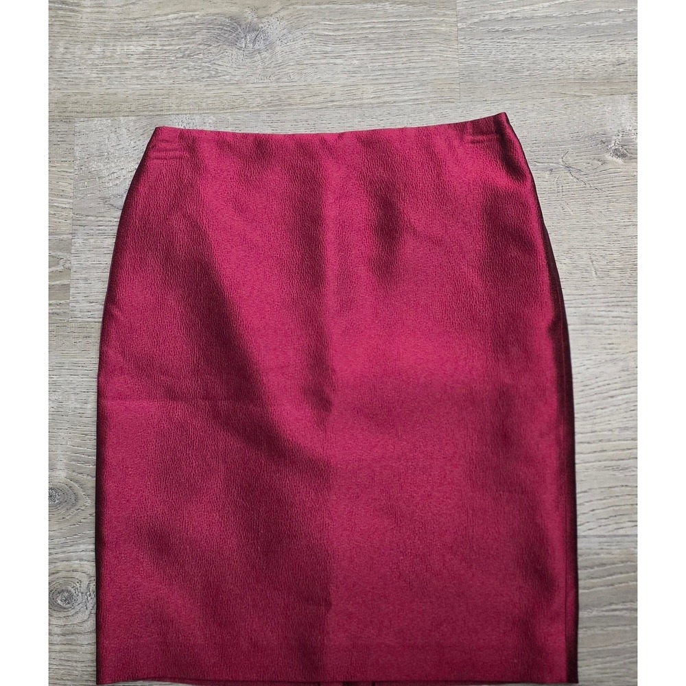 Dana‎ Buchman 100% Silk Pencil Skirt Crimson Size 6